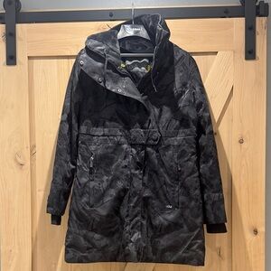 Lole Black Jacquard Winter Coat
